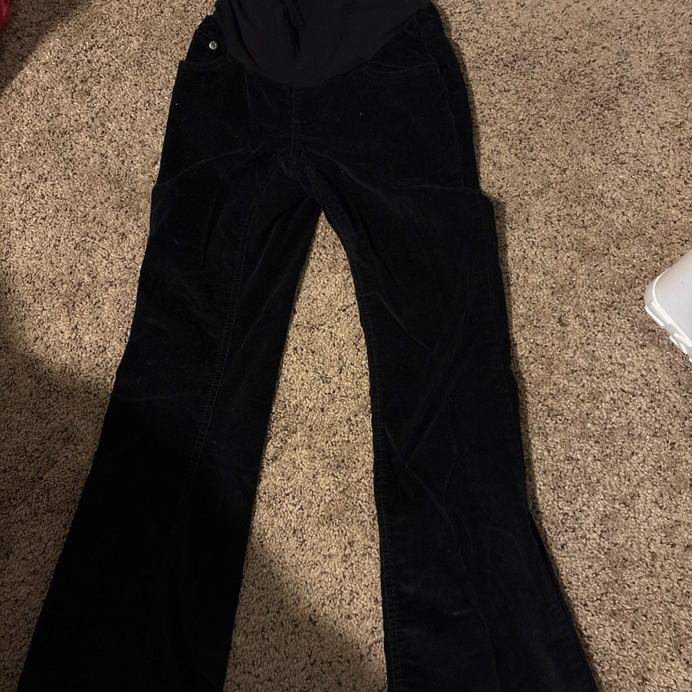 Black Maternity Corduroy Pants